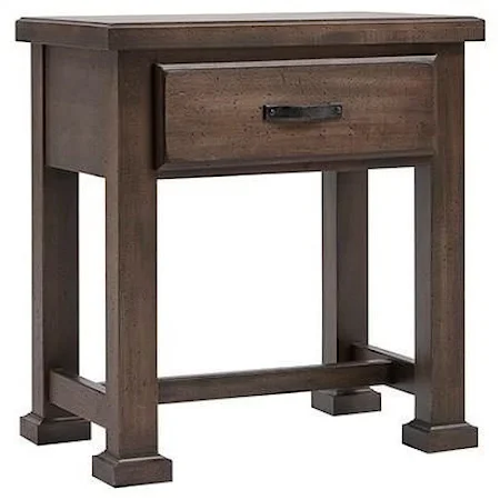 Solid Wood Nightstand with Drawer